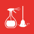 Spray bottle and duster icons